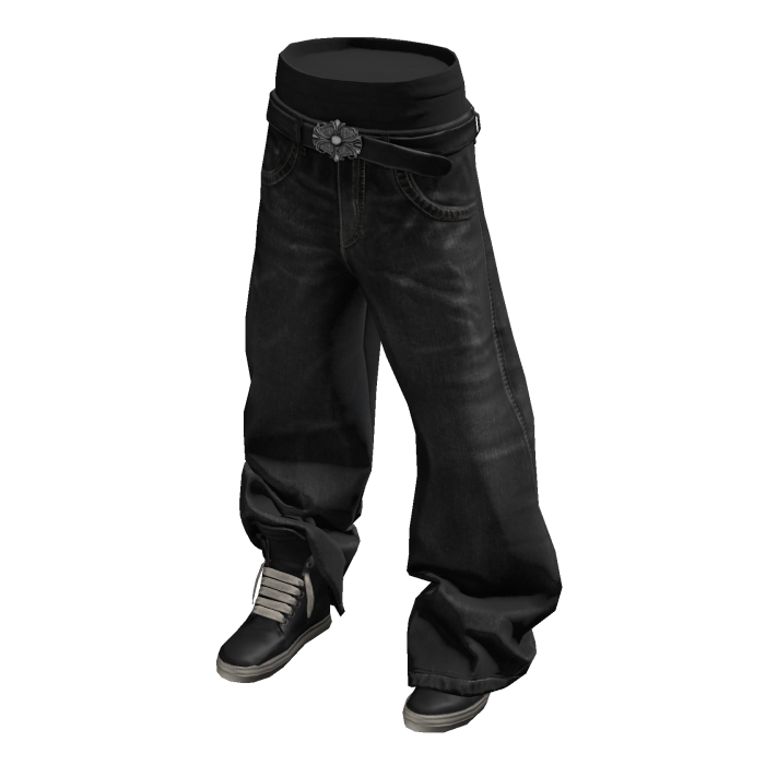 Black Sagging Jeans w/ Sneakers