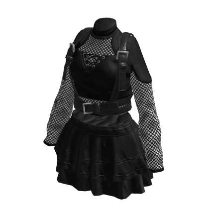 Cute Black Emo Goth Skirt Dress