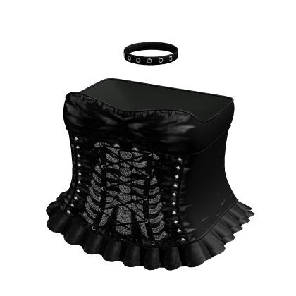 Emo Rhinestone Skeleton Dress in Black