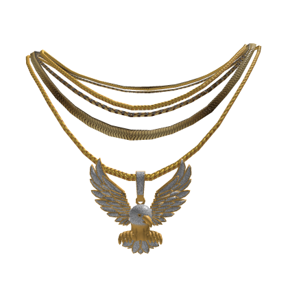 Gold Stacked Chains w/ Eagle Necklace