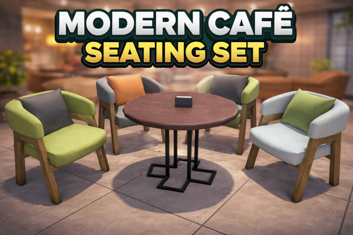 Modern Cafe Seating Set preview 1
