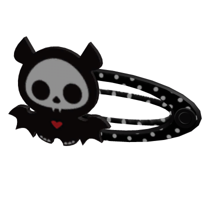 ⏝✐: Polka Dot Skelanimals Bat Hairclip