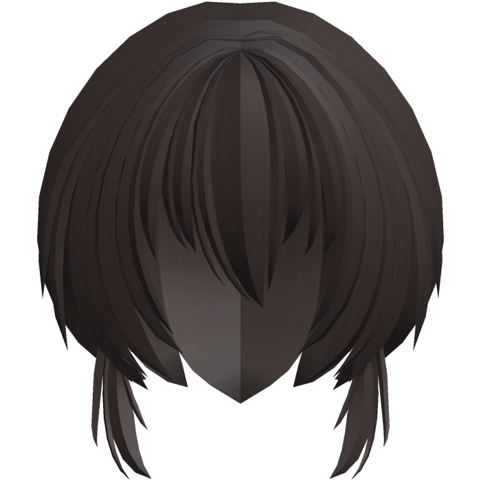 fluffy moe anime short side hair brown