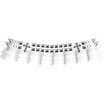 emo studded spikey cross skirt in white