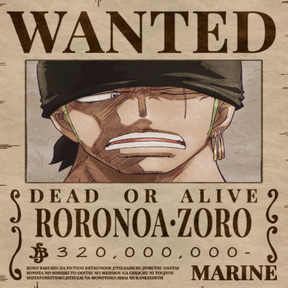 Zoro wanted poster Roblox decal