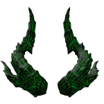 Green Twisted Demon Horns