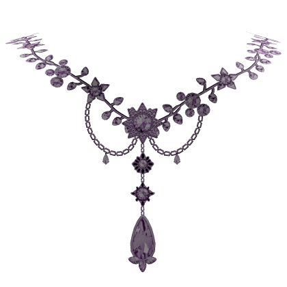 Light Purple Royal Floral Gem Necklace Roblox item