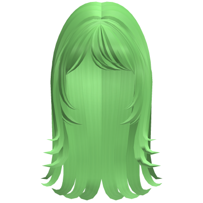 Cute Side Swept Layered Hair (Green)