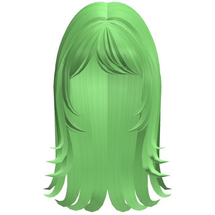 Cute Side Swept Layered Hair (Green)