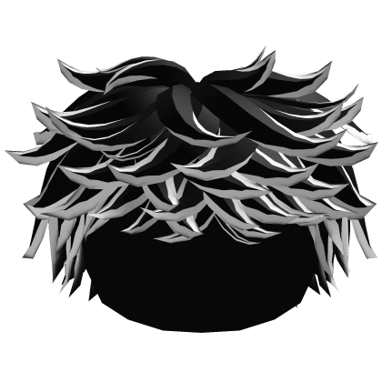 Black to White Sharp Edged Messy Hair Roblox item