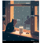 Rainy day cat café