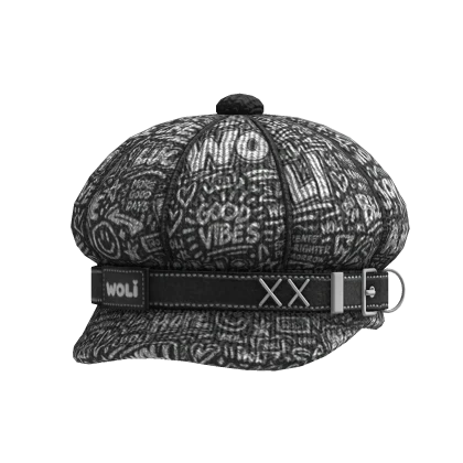 WOLI Grey Monochrome Urban Text Winter Cap | Roblox Item - Rolimon's