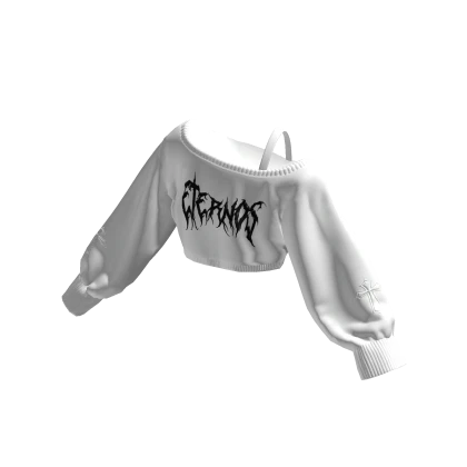 Eternos Y2K Off Shoulder Oversized Sweater Cropped Roblox Item Rolimon s