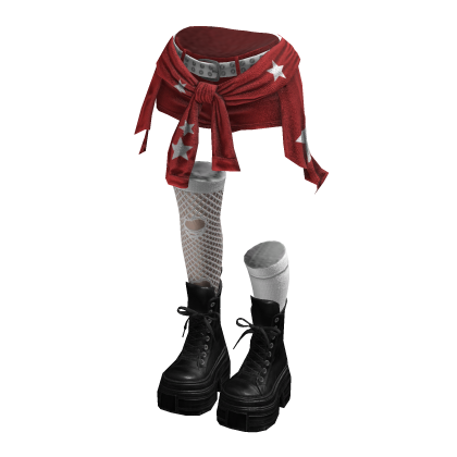Grunge Rebel Shorts Y2K Cloth (Red White)