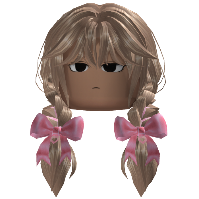Twin Braided Hair w/ Bows (Blonde)