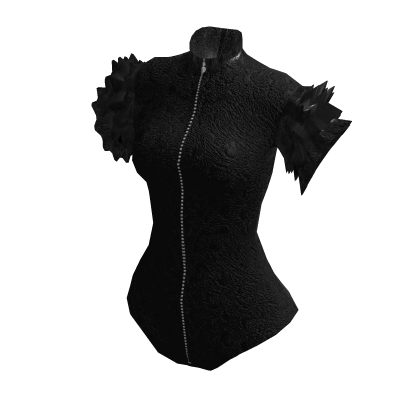 ✧♡✧ Black Ruffle Animal Top Edgy Baddie Fit