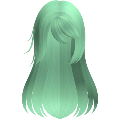 green cute protagonist side swept long hair