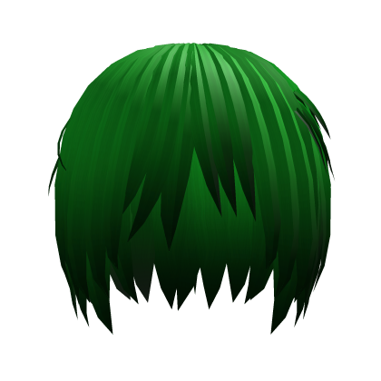 messy scenemo / vkei green - black masc hair Roblox item