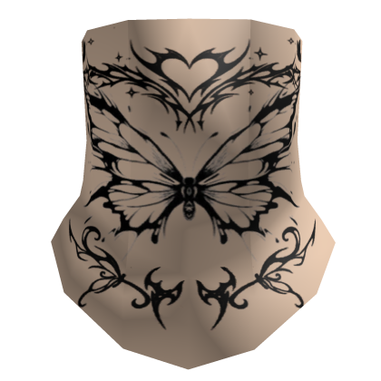 Cuello con Tatuajes Mariposa Piel