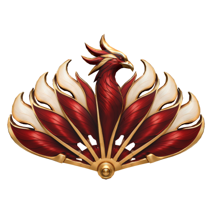 Red and Gold Phoenix Folding Fan