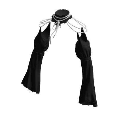 Black Cute Ribbon Ruffle Arm Sleeves w/ Choker 🫐