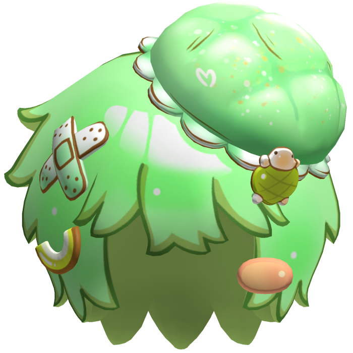 Green Toon Lowpoly Anime Pie Hair