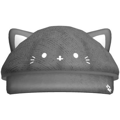 Cute Grey Preppy Cat Hat Roblox item