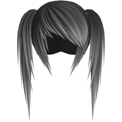 wolf grey scene emo high long choppy pigtails Roblox item