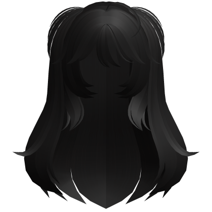 black cute fluffy anime protagonist hair Roblox item