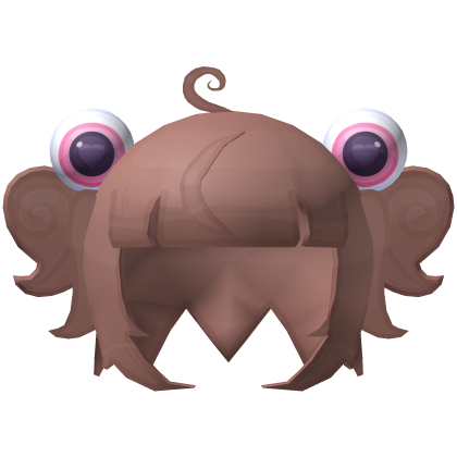 Creepy cute eyeball low poly hair in brown Roblox item