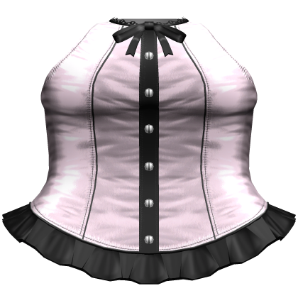 Gothic Lace Bow Corset Dress (Light Pink & Black)