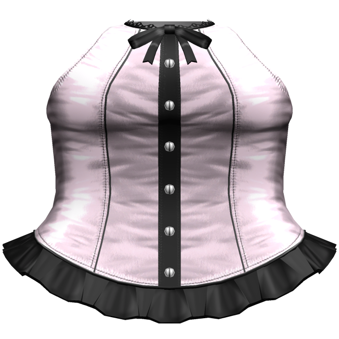Gothic Lace Bow Corset Dress (Light Pink & Black)