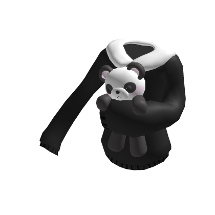 ♡ : kawaii black sweater hugging panda bear thumbnail
