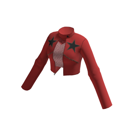 Y2K Star Cropped Cardigan Red Black Roblox NoFilter