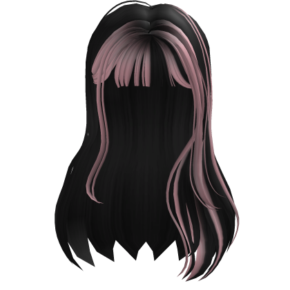 Straight Preppy Brown and Pink Hair with Bangs 