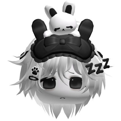 Moe Sleepy Cute Bunny Anime Boy Hair White