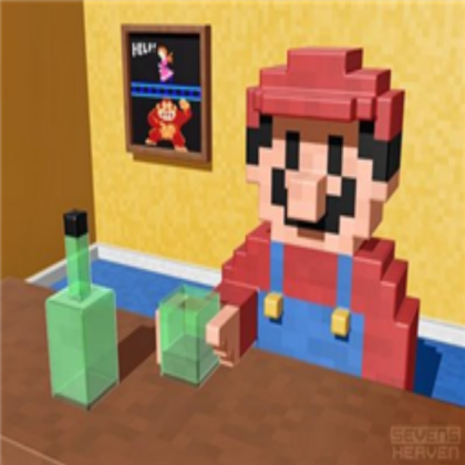 3D pixel art of mario Roblox decal