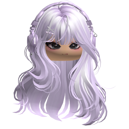 Lavender Hair w/ Y2K Headphones & Cute Face Roblox item