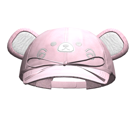 Kawaii Bear Cap W/ Bow Pink
