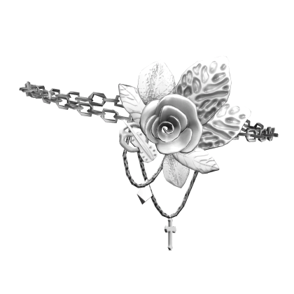 White Grunge Rose Thorn Chain Eyepatch (1.0)