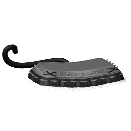 Cutest Kitty Punk Ruffled Skirt In Grey n Black