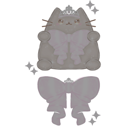 . ‿ ♡ cutesy pink pusheen bow hairclip ⊹ .
