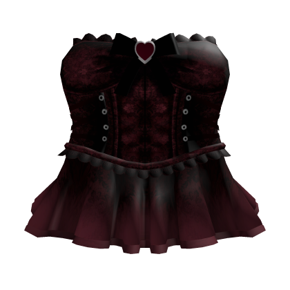♡ Gothic Red Black Emo Corset Dress