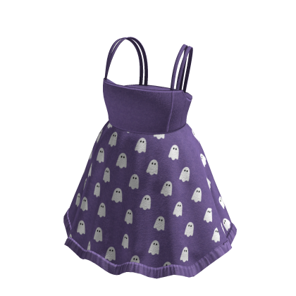 Strappy Dress with Ghost Print (Purple)