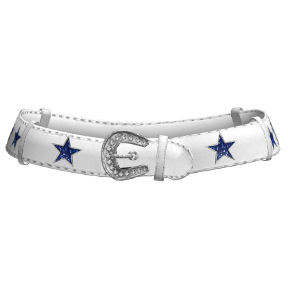 Dallas Cowboy Cheerleader Star Y2k White Belt Blue