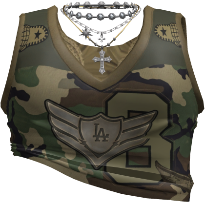Baddie Jersey Top with Cross Necklace Bundi 3.0