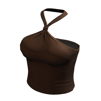 Halter Neck Top Brown Hem Baddie Tee Shirt Y2K thumbnail