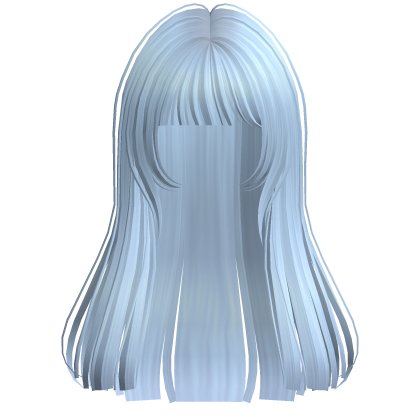 Long Straight Pretty Hime Cut Hair Light Blue Roblox item