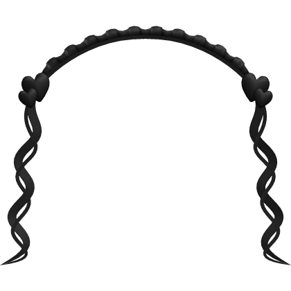 Curly Ribbon Headband Braid Ruffle Headdress Black Roblox item