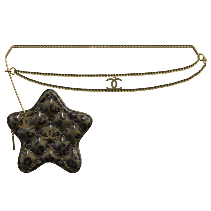 Olive Leopard Cstar Quilted Waist Bag Gold Roblox item
